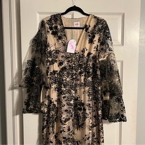 Sequin embroidered long sleeve maxi event dress BuddyLove Colette Dress